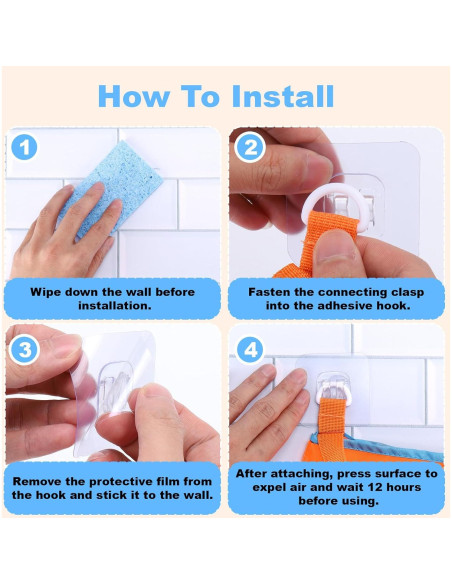 Bolsa de Almacenamiento de Juguetes de Baño 3 en 1 Naranja y Azul