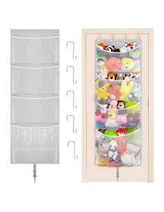 Organizador Colgante de Peluches Woodoulogy 160x59 cm Gris
