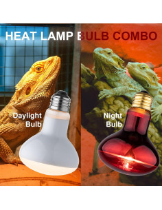 Bombillas de Calor UVA y Roja 100W para Reptiles - 2 Piezas 2