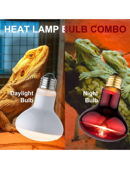 Bombillas de Calor UVA y Roja 100W para Reptiles - 2 Piezas