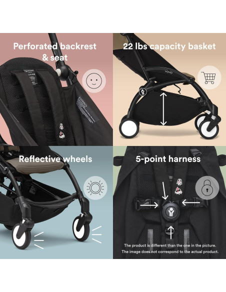Cochecito Stokke YOYO3 Negro - Arnés 5 Puntos, Reclinable