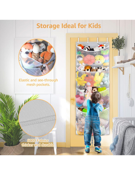 Organizador Colgante de Peluches Woodoulogy 160x59 cm Gris