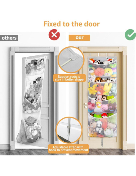 Organizador Colgante de Peluches Woodoulogy 160x59 cm Gris