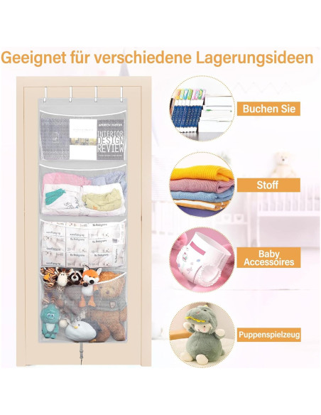 Organizador Colgante de Peluches Woodoulogy 160x59 cm Gris