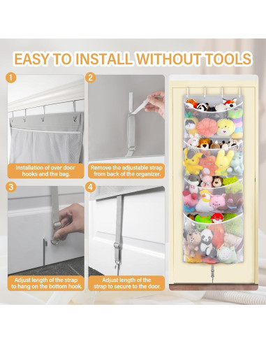 Organizador Colgante de Peluches Woodoulogy 160x59 cm Gris