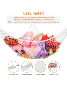 Hamaca Jumbo KOHUIJOO para Juguetes 177.8 cm Almacenamiento 2