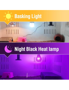 Combo Lámparas de Calor UVA y Negra 75W Leoterra E26 110V 2