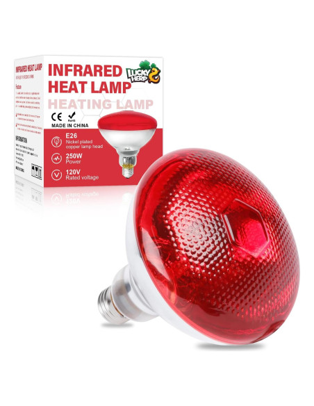 Lámpara de Calor Infrarroja LUCKY HERP 250W para Pollos y Reptiles