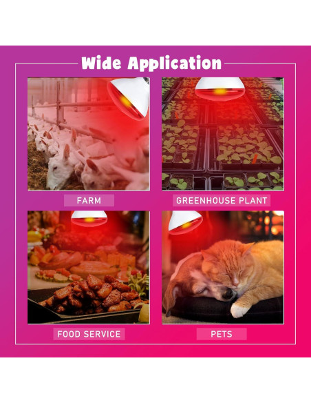 Lámpara de Calor Infrarroja LUCKY HERP 250W para Pollos y Reptiles