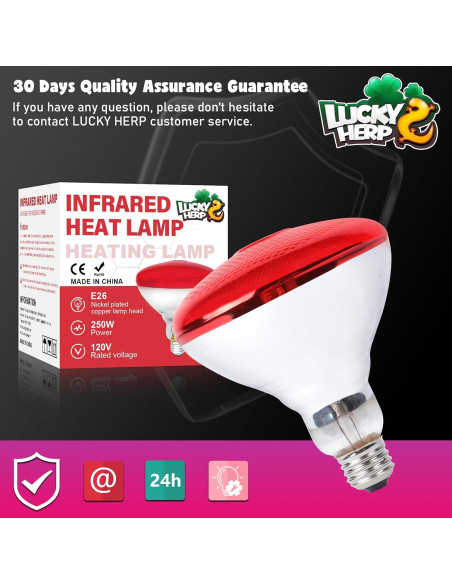 Lámpara de Calor Infrarroja LUCKY HERP 250W para Pollos y Reptiles
