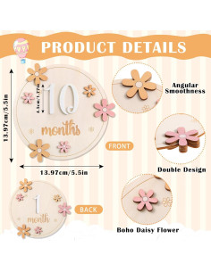 Tarjetas de Hitos Mensuales para Bebés Beeveer - Set de 12 2