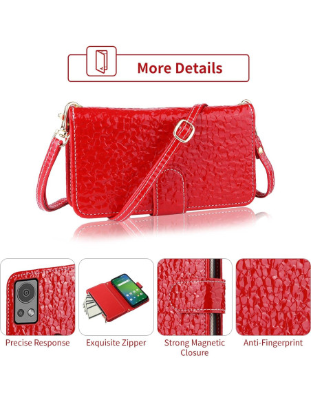 Funda billetera Furiet Roja para Cricket Icon 5 / AT&T Motivate 4