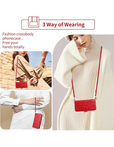 Funda billetera Furiet Roja para Cricket Icon 5 / AT&T Motivate 4