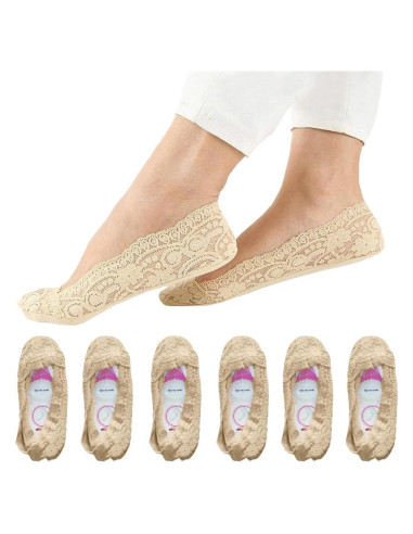 6 Pares de Calcetines Liner Antideslizantes SNUG STAR - Talla Única