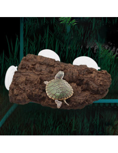 Plataforma de Sol para Tortugas APlayfulBee - Resina Marrón 22.86x12.70 cm 2