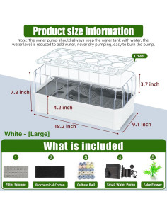 Acuario para Tortugas BINANO 46.2x23.1x19.8 cm con Filtro 2