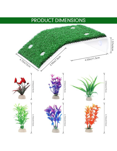 Juego de 8 Accesorios para Acuario Tortugas Janinka
