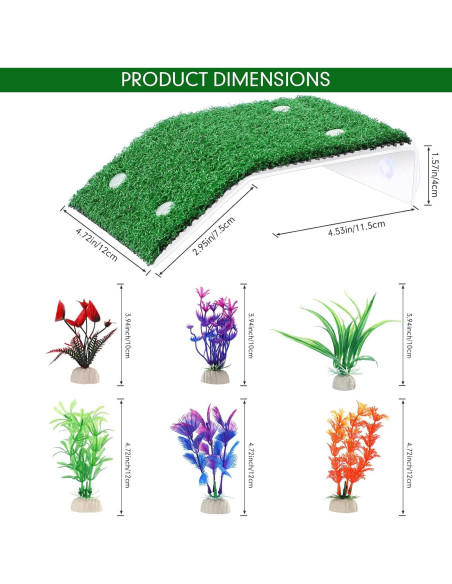 Juego de 8 Accesorios para Acuario Tortugas Janinka
