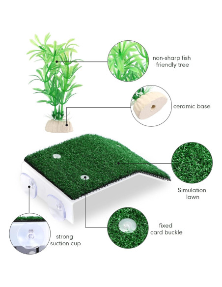 Juego de 8 Accesorios para Acuario Tortugas Janinka