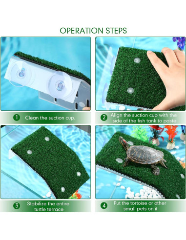 Juego de 8 Accesorios para Acuario Tortugas Janinka