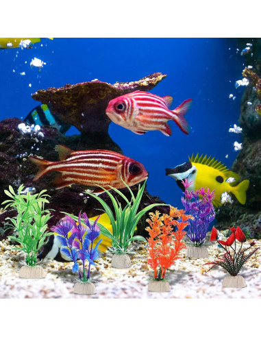 Juego de 8 Accesorios para Acuario Tortugas Janinka