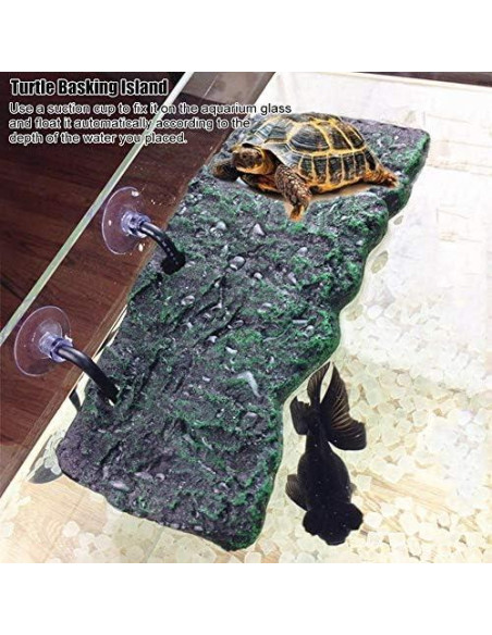 Isla Flotante para Tortugas Hffheer Grande 28x12cm con Ventosas