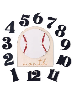 Carteles de Hitos Mensuales para Bebés RANERVZ - Madera 15x18 cm