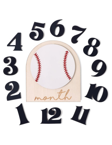 Carteles de Hitos Mensuales para Bebés RANERVZ - Madera 15x18 cm