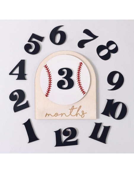 Carteles de Hitos Mensuales para Bebés RANERVZ - Madera 15x18 cm