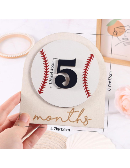 Carteles de Hitos Mensuales para Bebés RANERVZ - Madera 15x18 cm