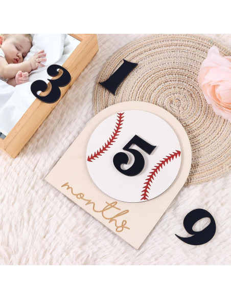 Carteles de Hitos Mensuales para Bebés RANERVZ - Madera 15x18 cm