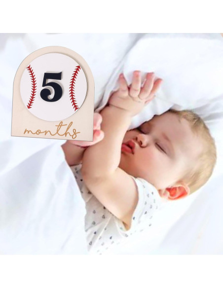 Carteles de Hitos Mensuales para Bebés RANERVZ - Madera 15x18 cm