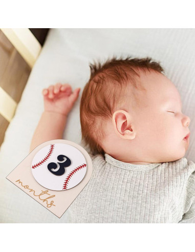 Carteles de Hitos Mensuales para Bebés RANERVZ - Madera 15x18 cm