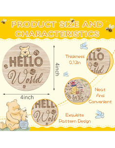 10 Tarjetas de Hitos de Bebé Winnie Pooh de Madera 2