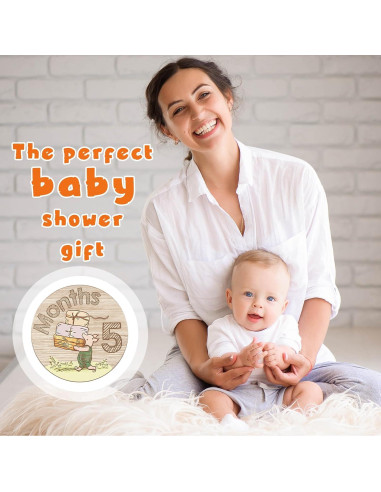 10 Tarjetas de Hitos de Bebé Winnie Pooh de Madera