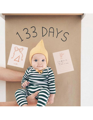 Tarjetas de Hitos Mensuales para Bebés ZAIBIANHAO - 12 Tarjetas