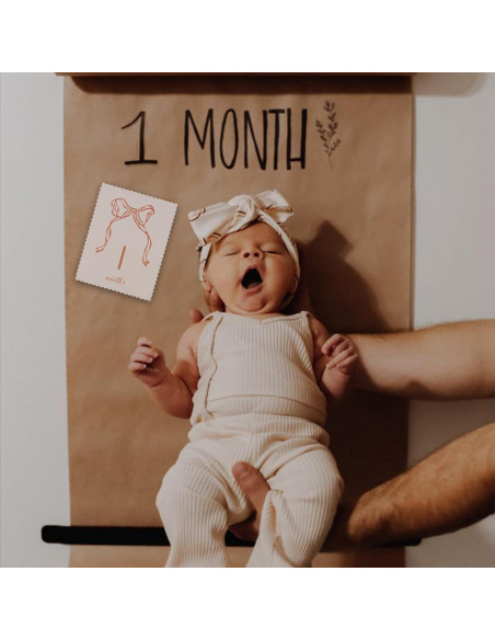 Tarjetas de Hitos Mensuales para Bebés ZAIBIANHAO - 12 Tarjetas