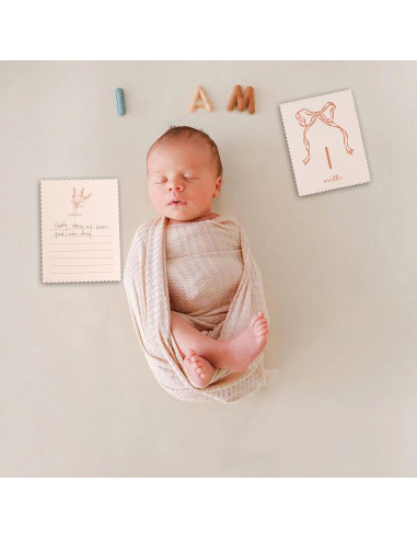 Tarjetas de Hitos Mensuales para Bebés ZAIBIANHAO - 12 Tarjetas