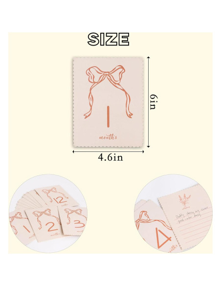 Tarjetas de Hitos Mensuales para Bebés ZAIBIANHAO - 12 Tarjetas