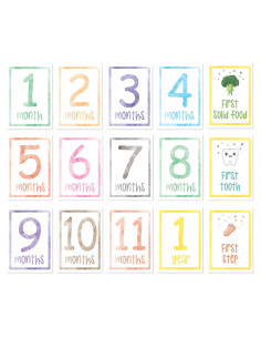 15 Tarjetas de Hitos para Bebés Sam & Lilly - A5 Reversibles