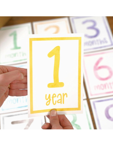 15 Tarjetas de Hitos para Bebés Sam & Lilly - A5 Reversibles