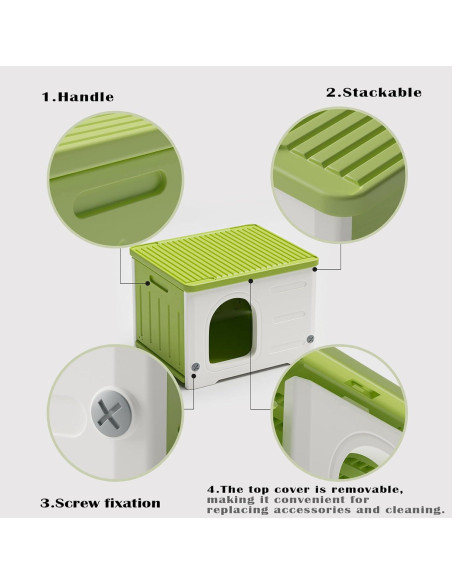 Casa de Gato Plástica TSEHOOHOO Verde Apilable Interior Exterior