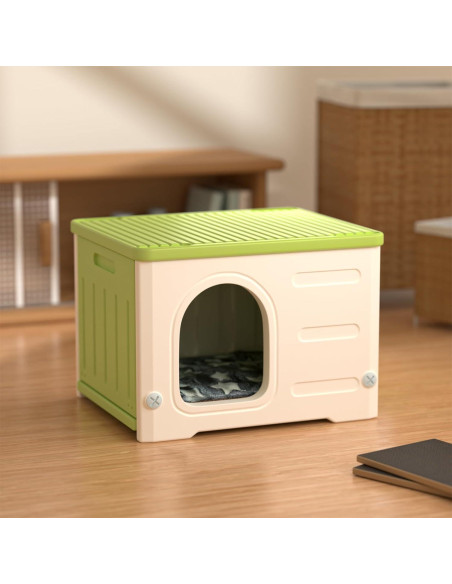 Casa de Gato Plástica TSEHOOHOO Verde Apilable Interior Exterior