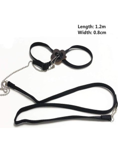 Arnés Ajustable para Reptiles Sawyd - Negro, 40cm Correa 2