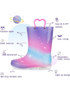 Botas de lluvia impermeables EUXTERPA con luces para niños 2
