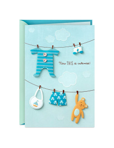 Tarjeta de Baby Shower Hallmark Azul 12.7x18.3 cm con Sobre