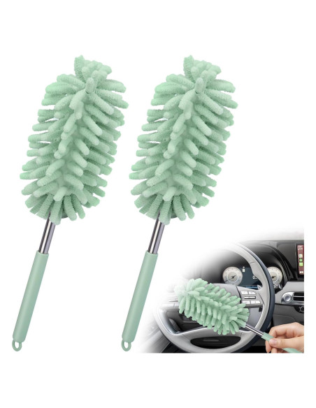 Plumero Extensible de Microfibra Ecocstm para Coche Verde Claro