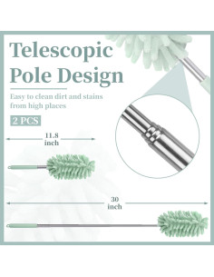 Plumero Extensible de Microfibra Ecocstm para Coche Verde Claro 2