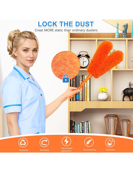 Plumero de Microfibra HTOOLPRO 40 cm Lavable Multiuso