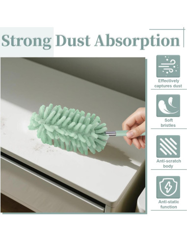 Plumero Extensible de Microfibra Ecocstm para Coche Verde Claro